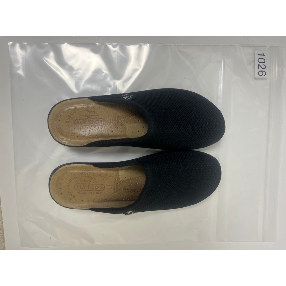 2/$30 Fly Flot Black Mesh Slip On Anatomic Anti Shock Clogs 37